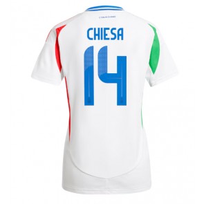 Italien Federico Chiesa #14 Bortatröja Kvinnor EM 2024 Kortärmad